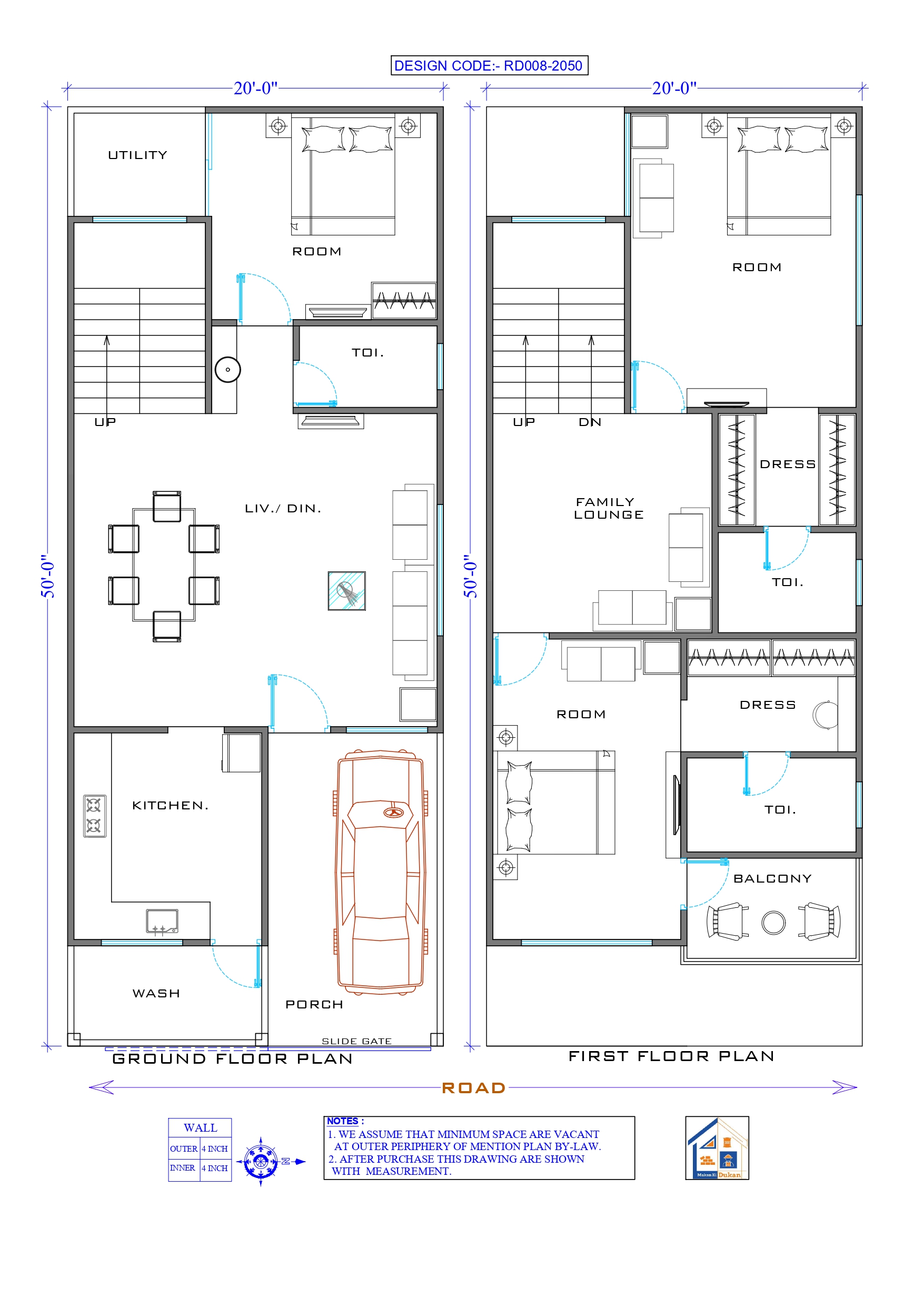 GROUND & FIRST FLOOR II 20X50 II SMALL HOUSE-008