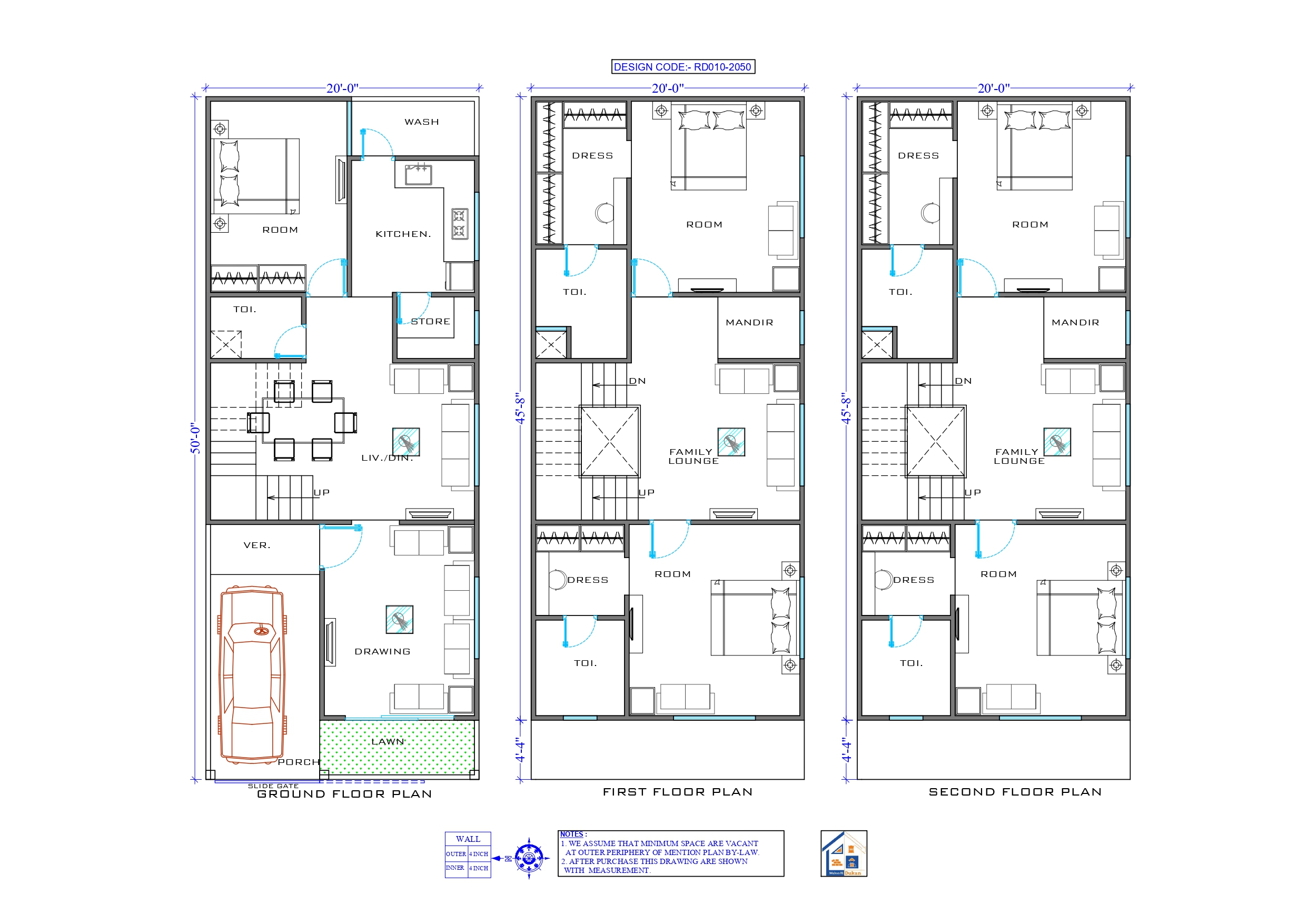 GROUND+2 FLOOR II 20X50 II SMALL HOUSE-010