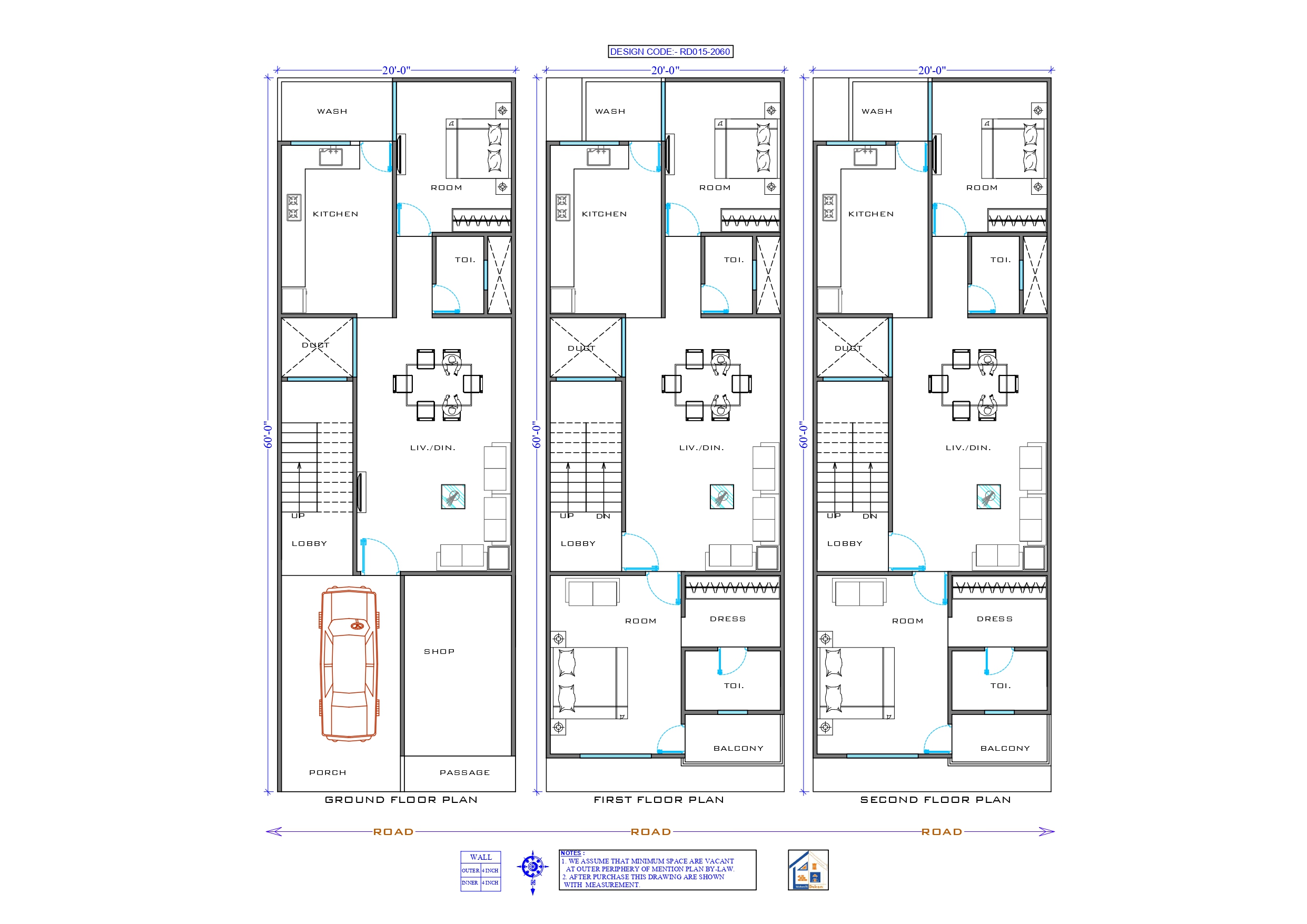 GROUND+2 FLOOR II 20X60 II SMALL HOUSE-015