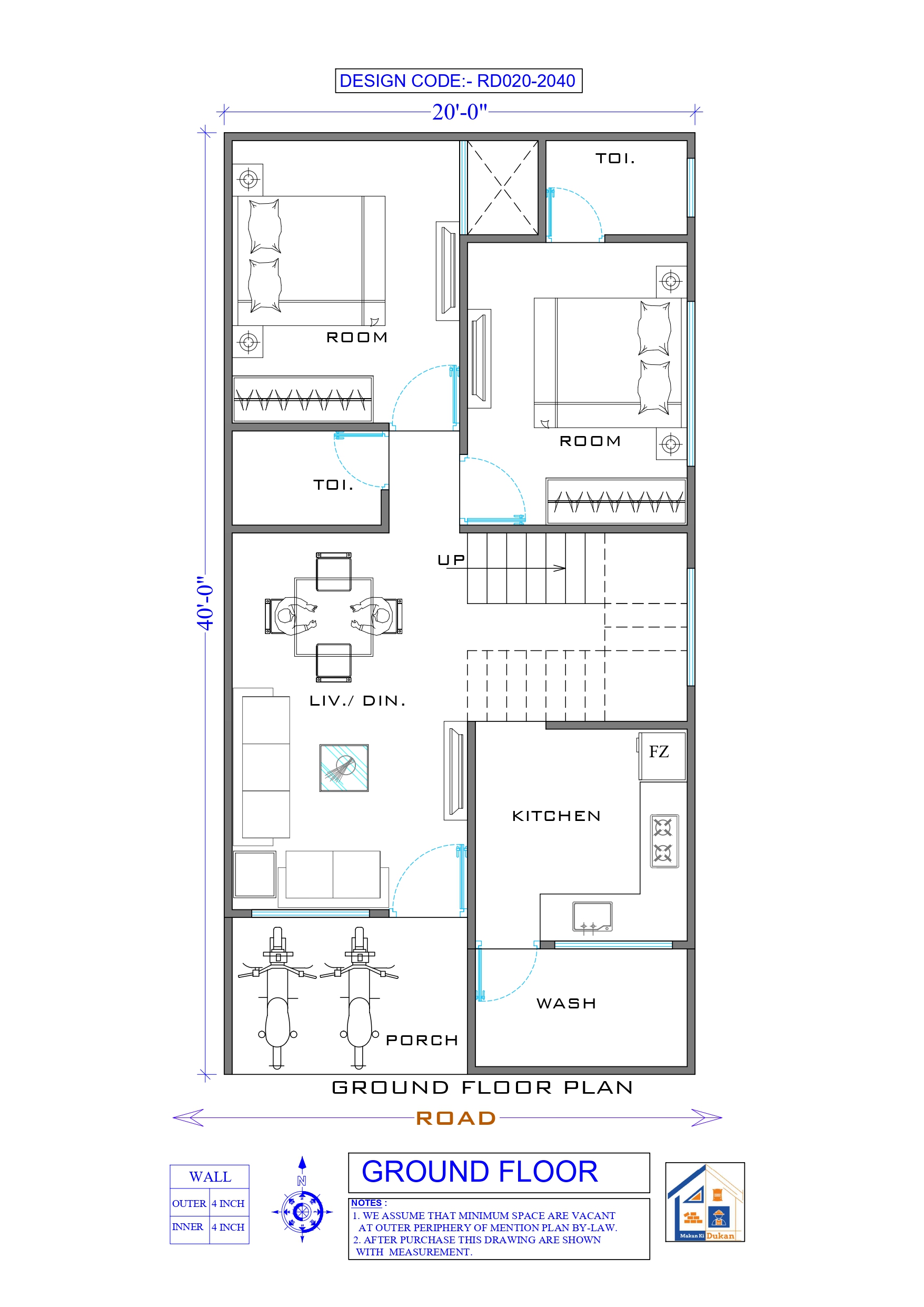 GROUND FLOOR II 20X40 II SMALL HOUSE-020