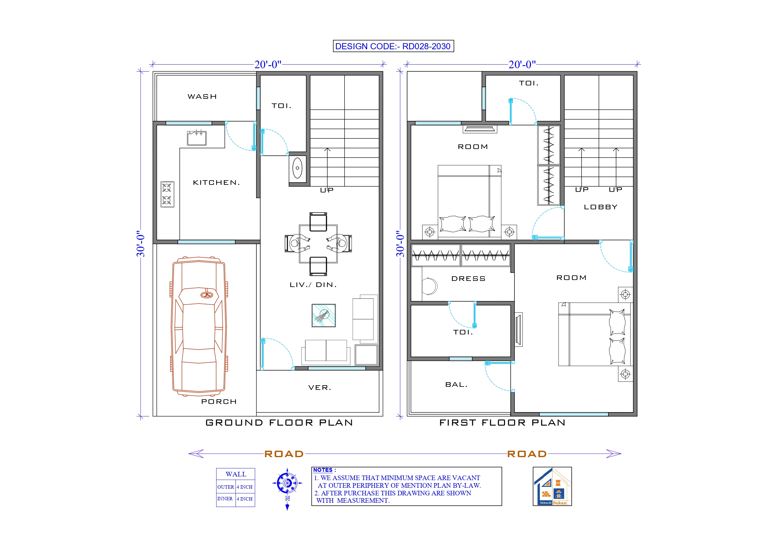 GROUND & FIRST FLOOR II 20X30 II SMALL HOUSE-028