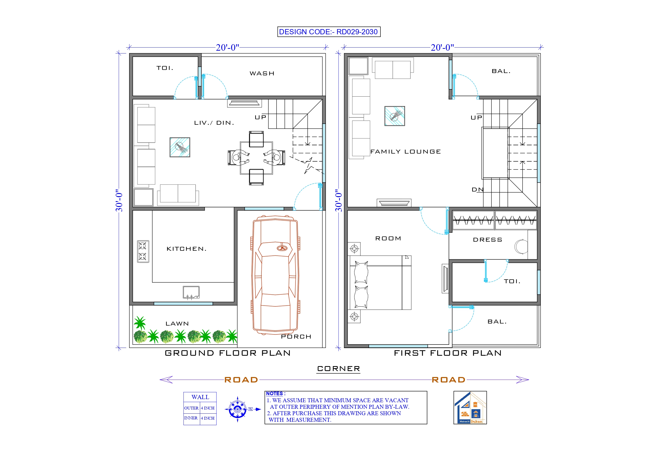 GROUND & FIRST FLOOR II 20X30 II SMALL HOUSE-029