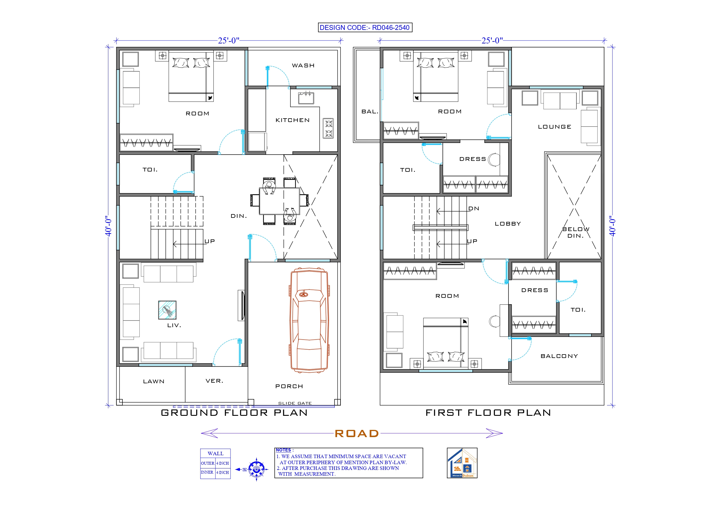GROUND & FIRST FLOOR II 25X40 II SMALL HOUSE-046