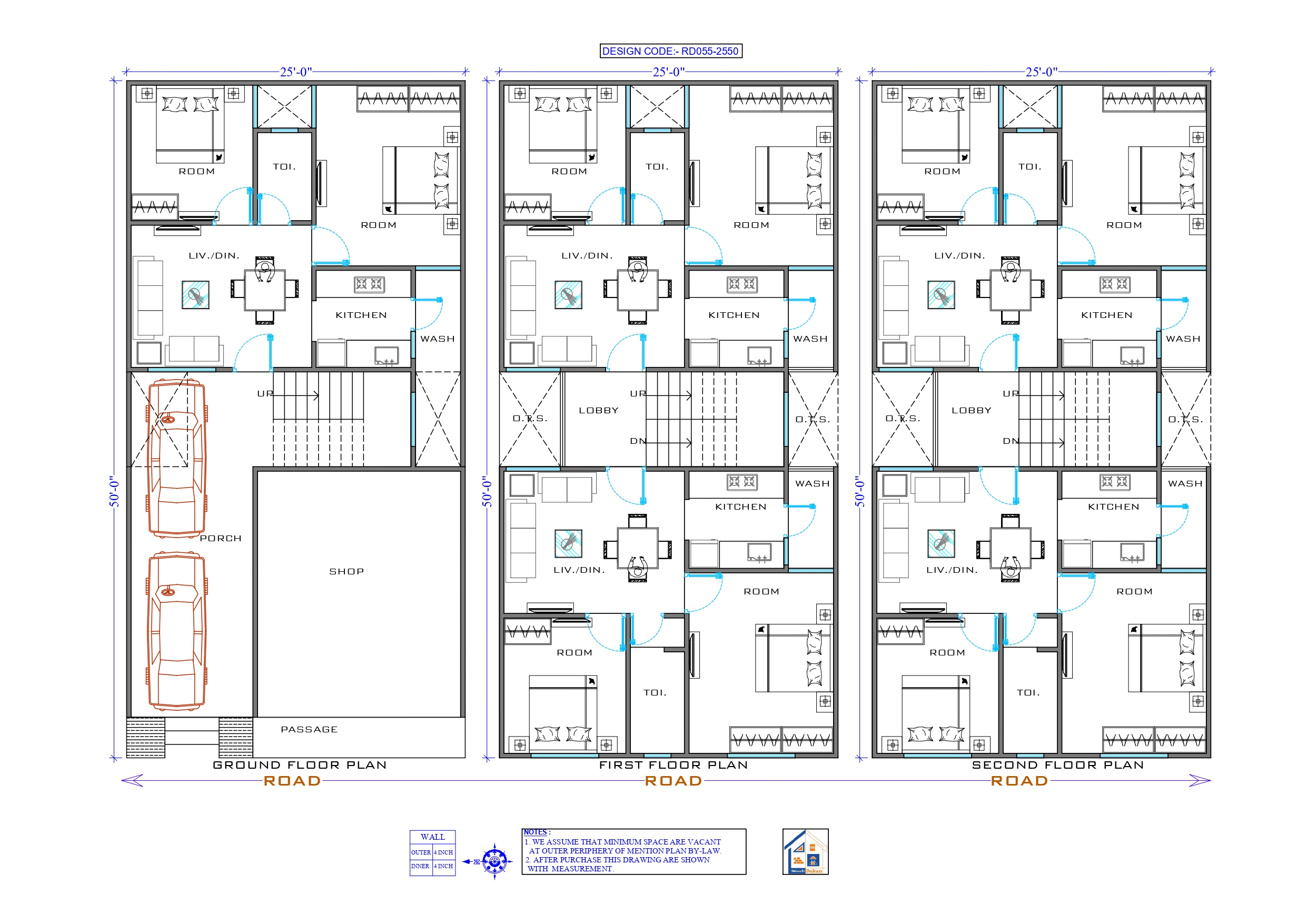 GROUND+2 II 25X50 II LUXURY HOUSE-055