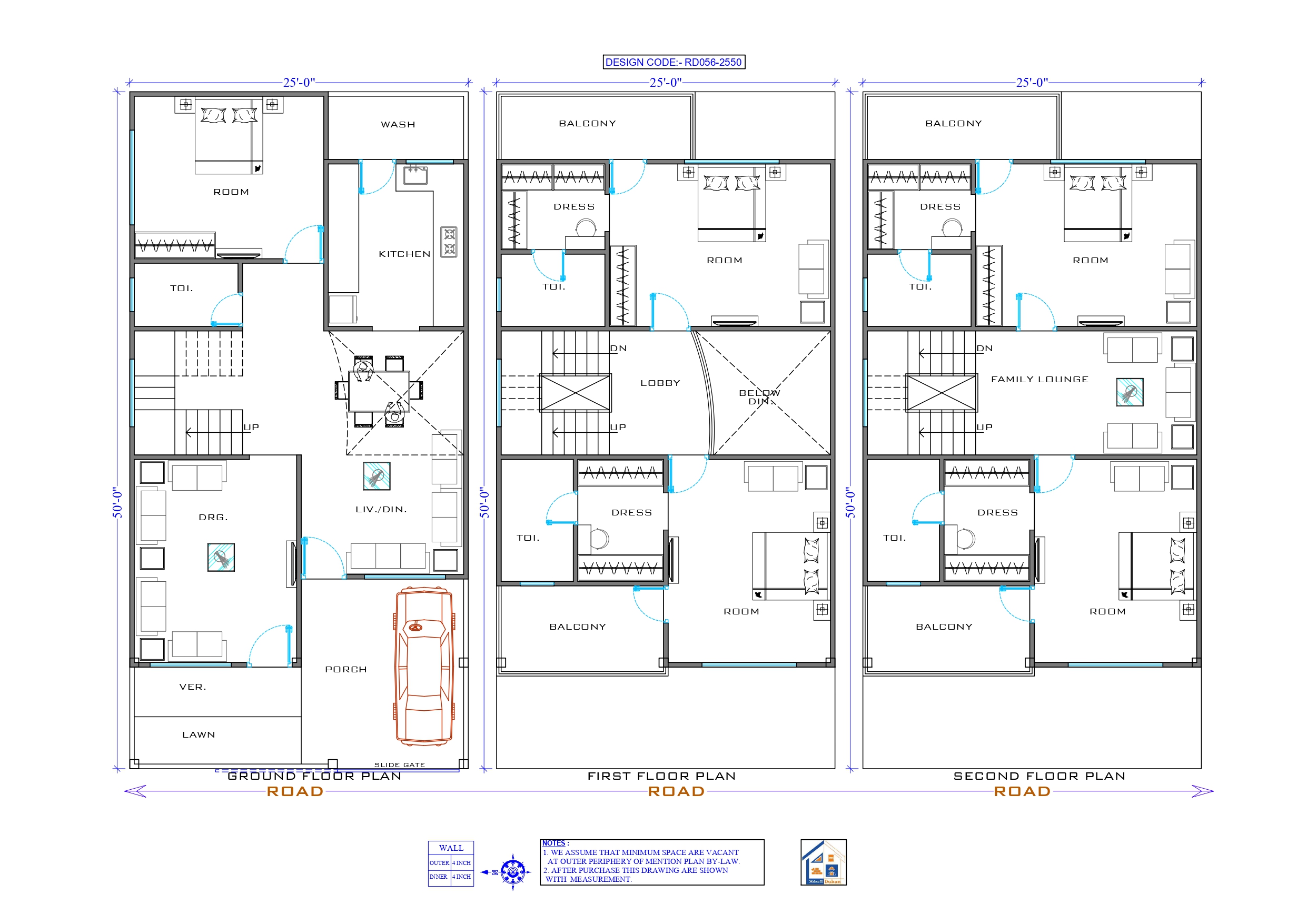 GROUND+2 II 25X50 II LUXURY HOUSE-056