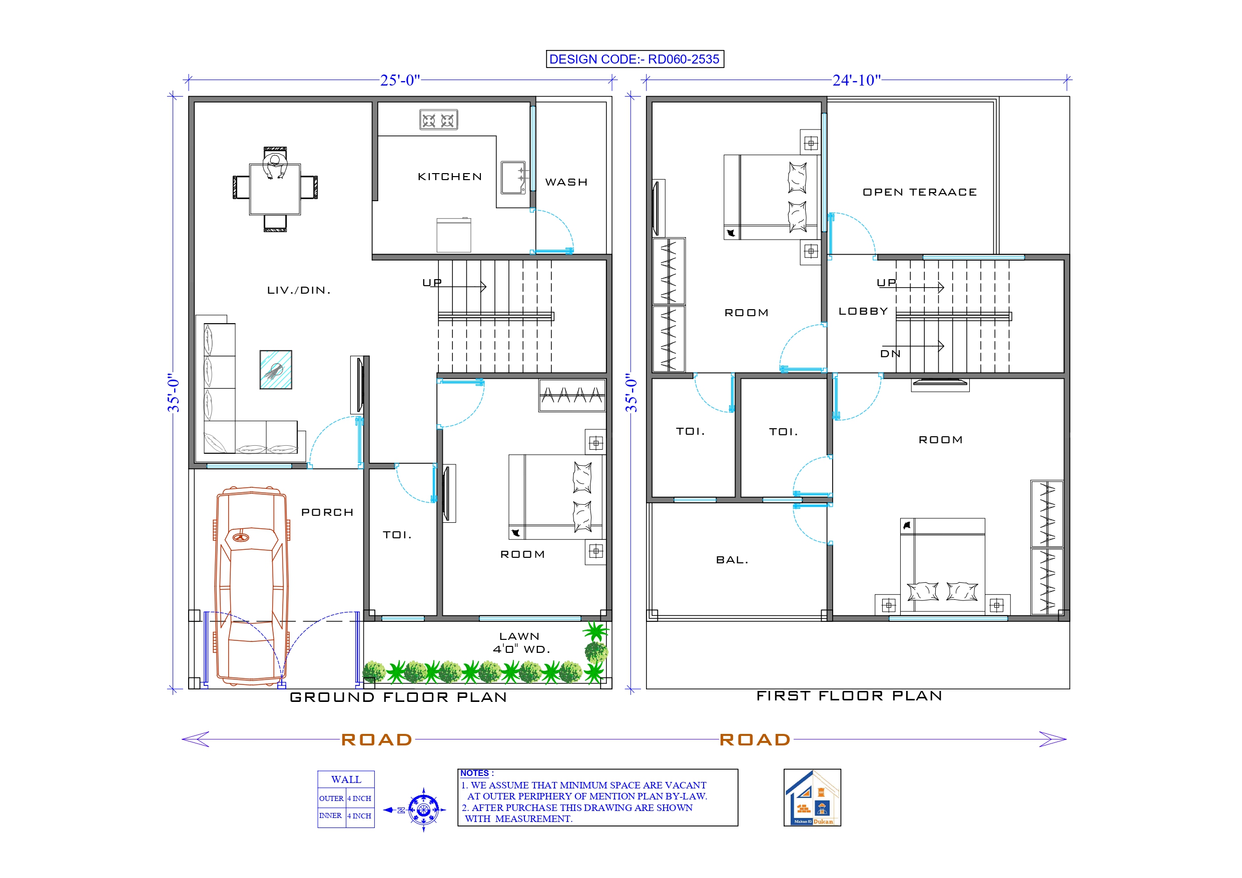GROUND & FIRST FLOOR II 25X35 II LUXURY HOUSE-060