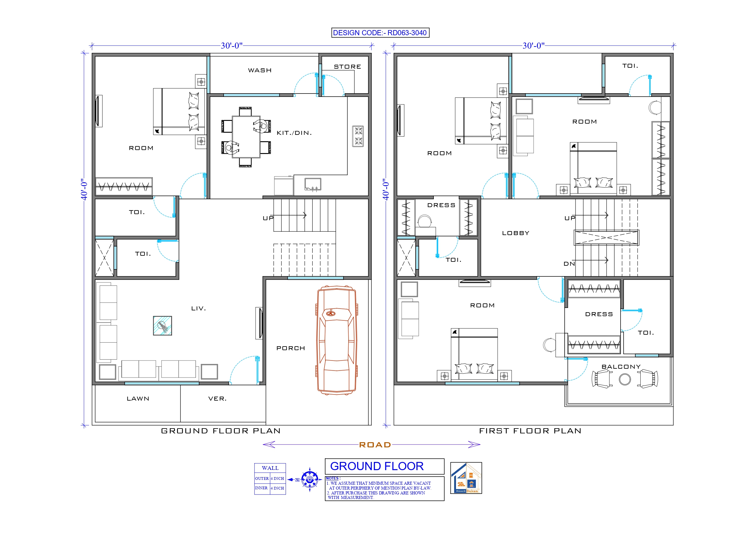 GROUND & FIRST FLOOR II 30X40 II LUXURY HOUSE-063