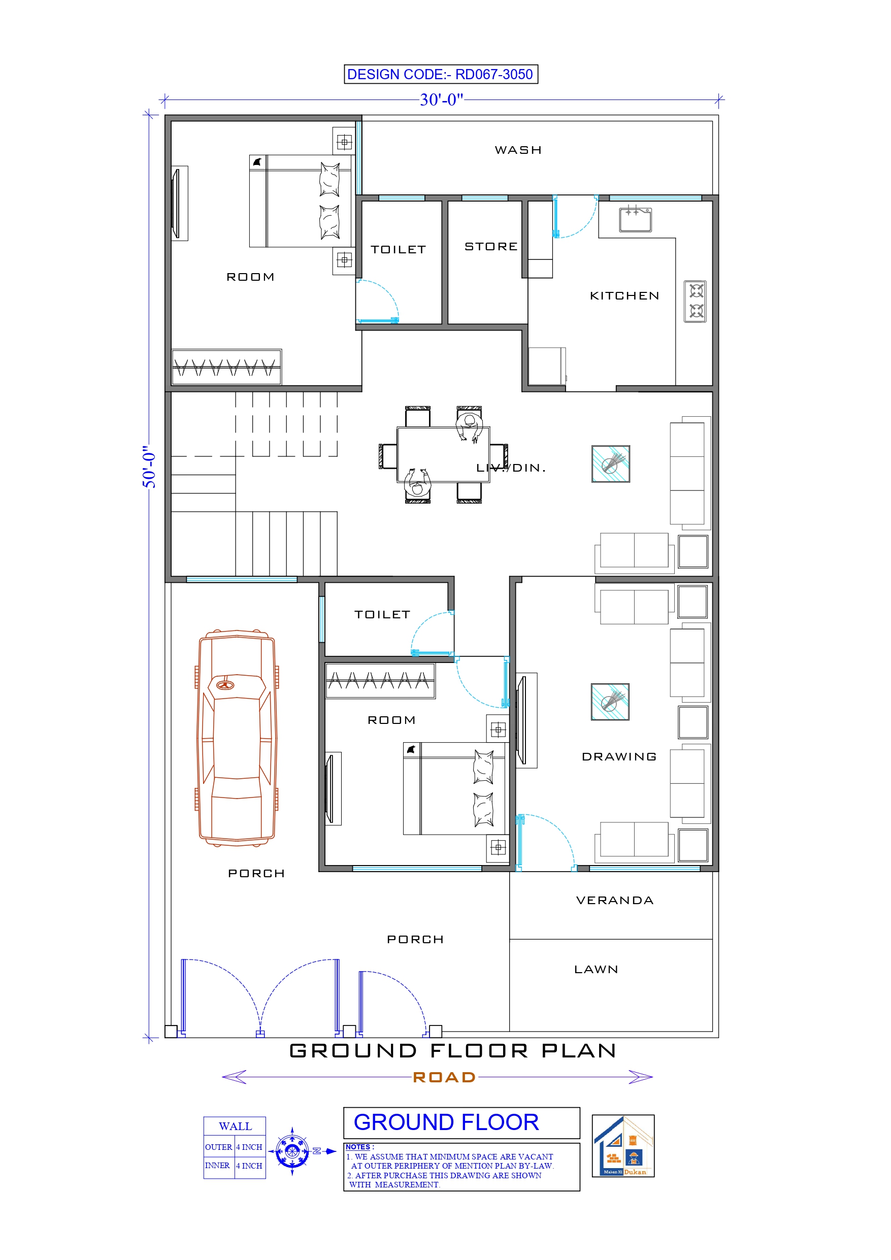 GROUND FLOOR II 30X50 II LUXURY HOUSE-067