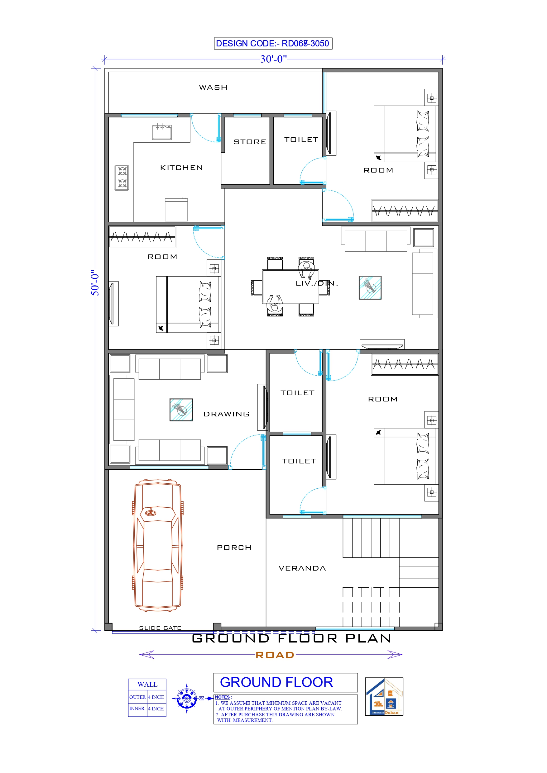 GROUND FLOOR II 30X50 II LUXURY HOUSE-068