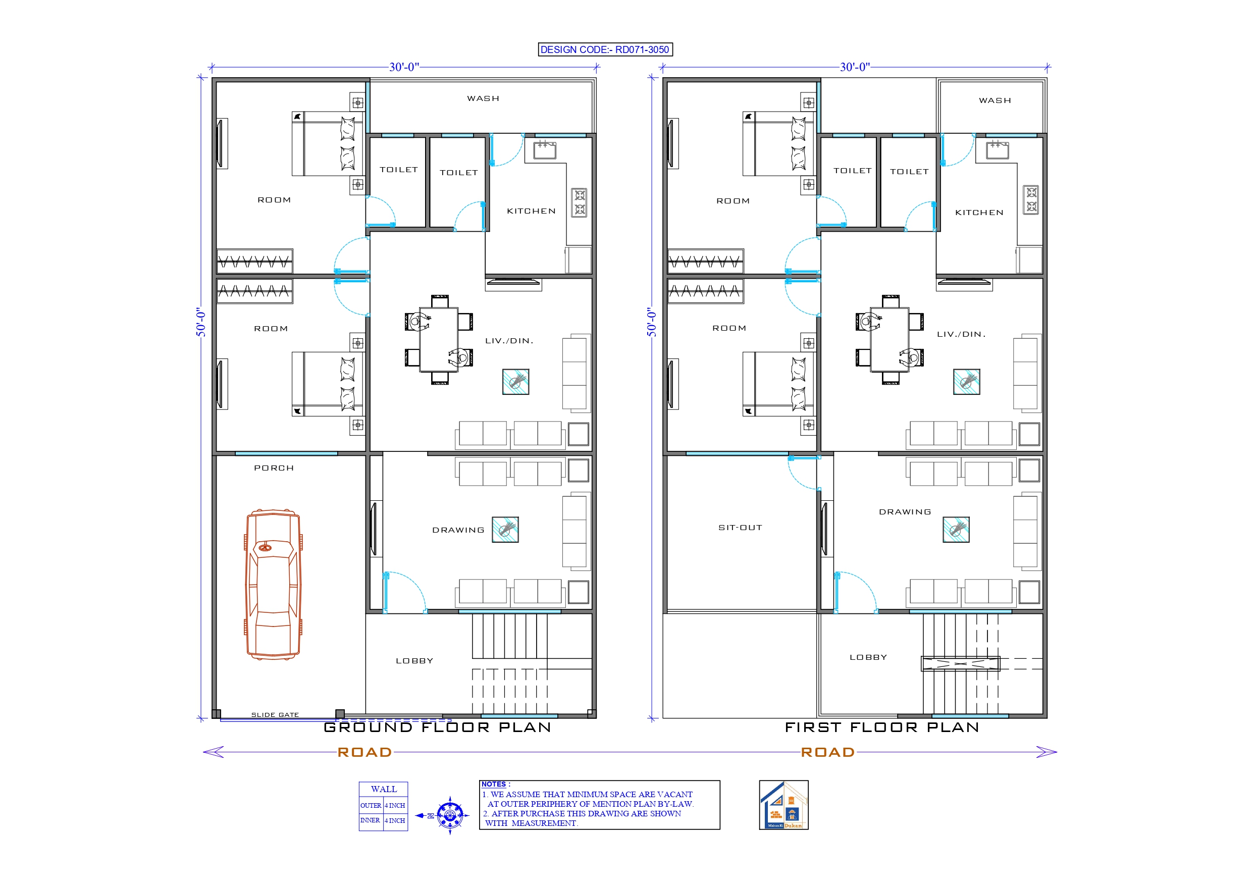 GROUND & FIRST FLOOR II 30X50 II LUXURY HOUSE-071
