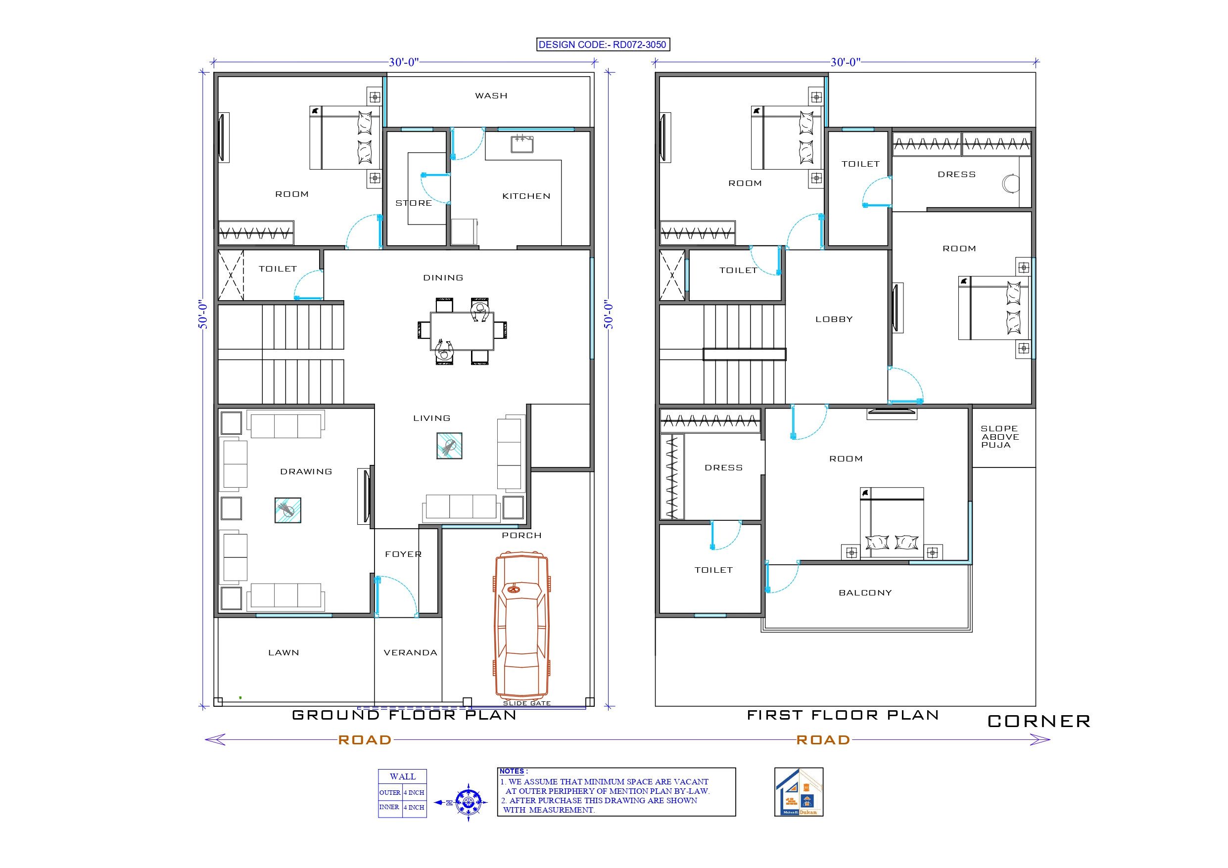 GROUND & FIRST FLOOR II 30X50 II LUXURY HOUSE-072
