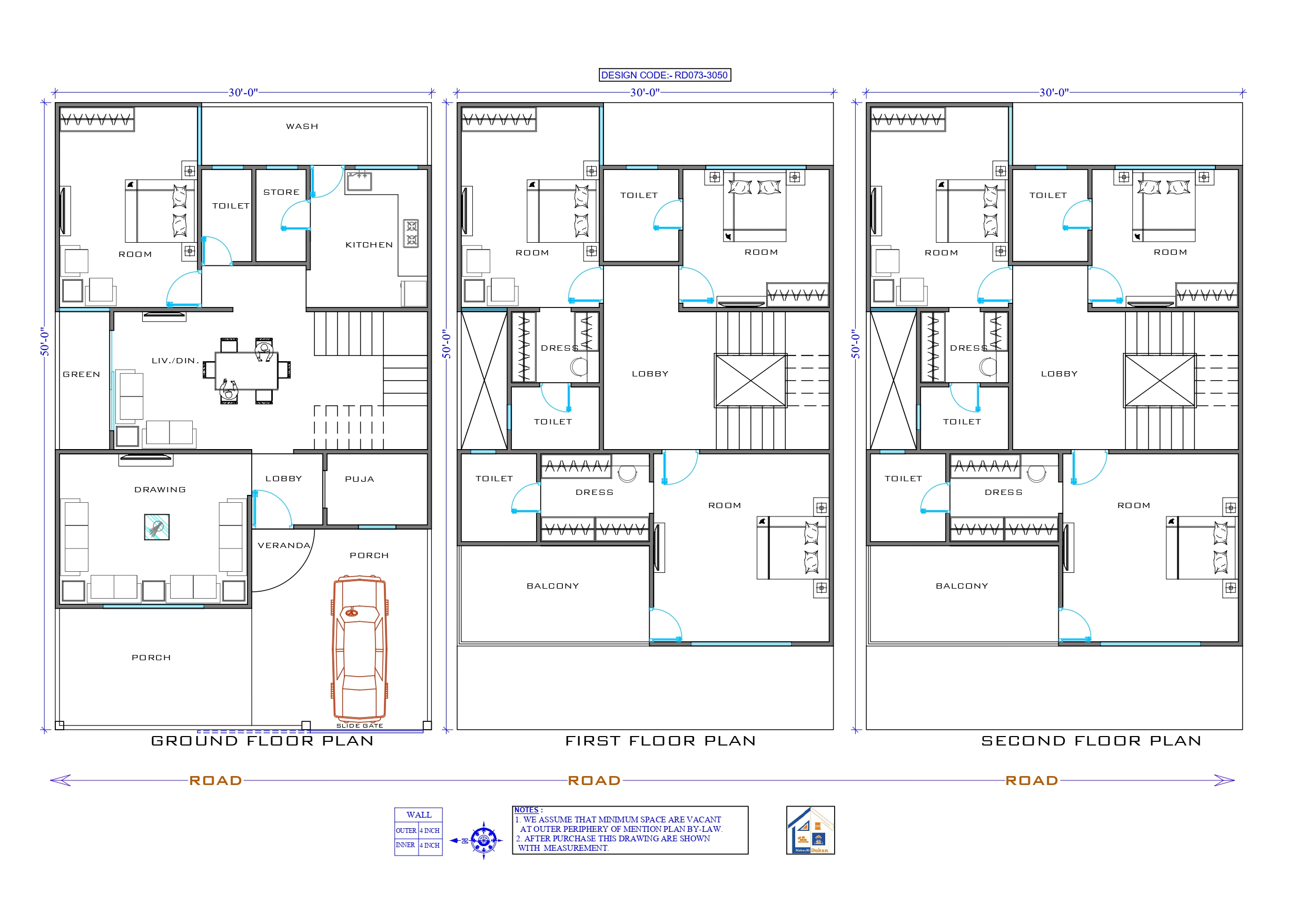 GROUND+2 II 30X50 II LUXURY HOUSE-073