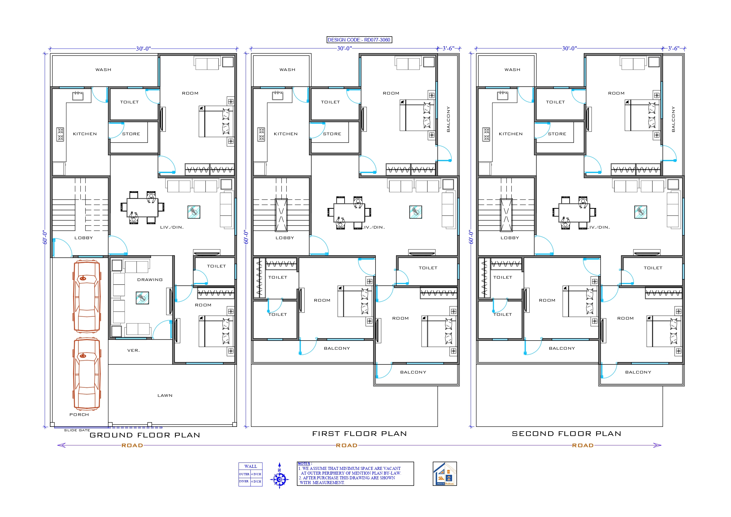 GROUND+2 II 30X60 II LUXURY HOUSE-077
