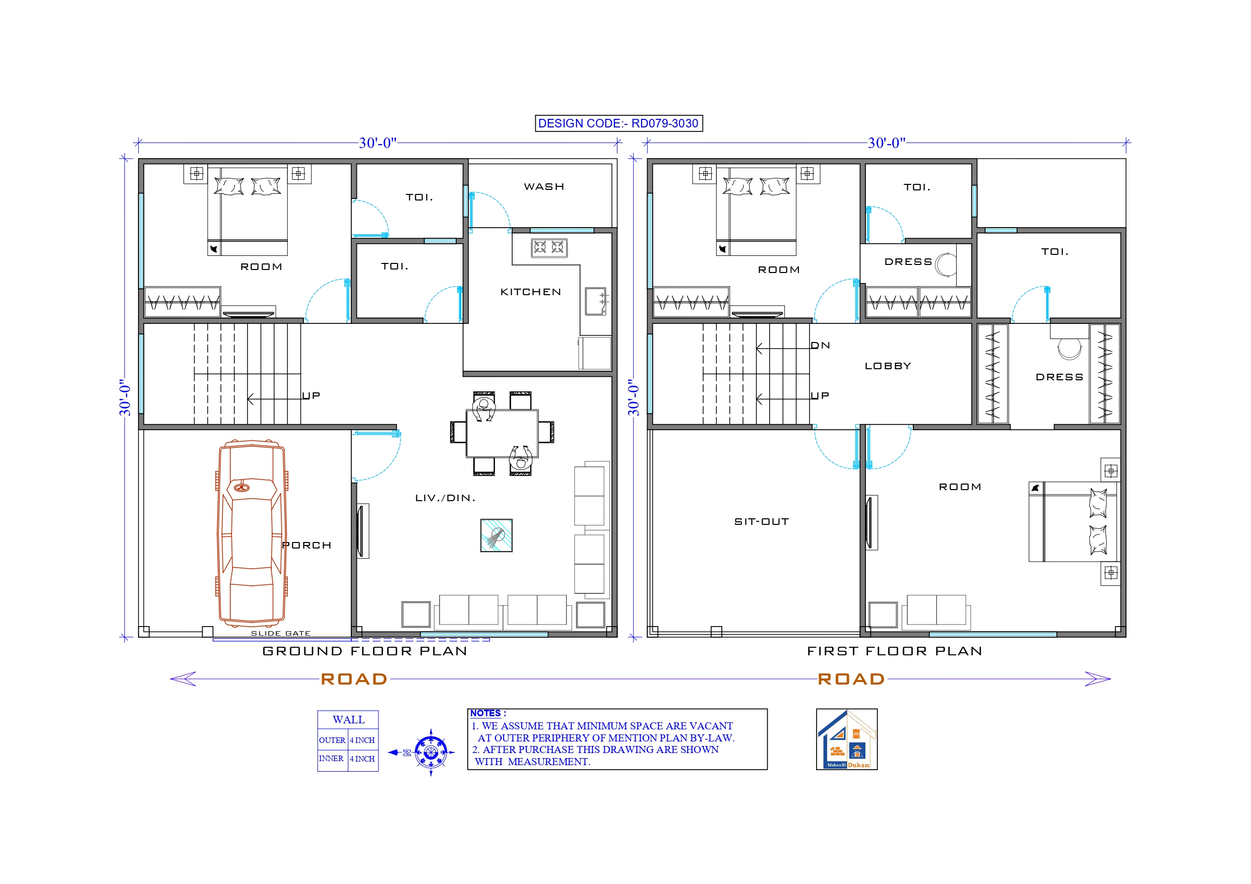 GROUND & FIRST FLOOR II 30X30 II LUXURY HOUSE-079