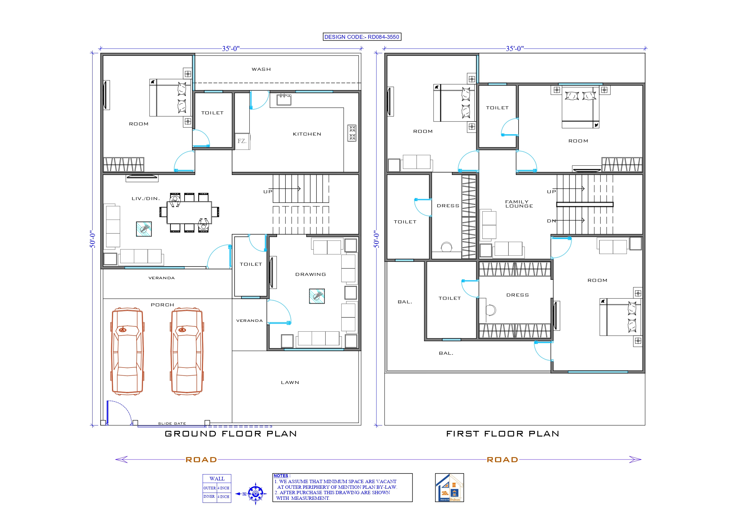 GROUND & FIRST FLOOR II 35X50 II LUXURY HOUSE-084