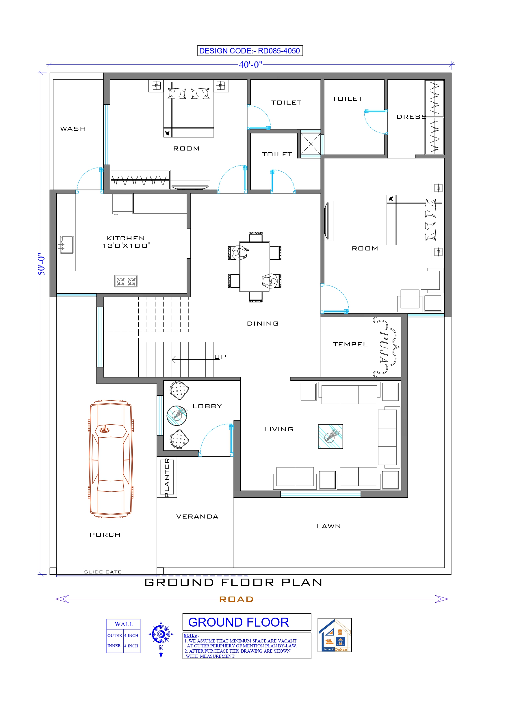 GROUND FLOOR II 40X50 II LUXURY HOUSE-085