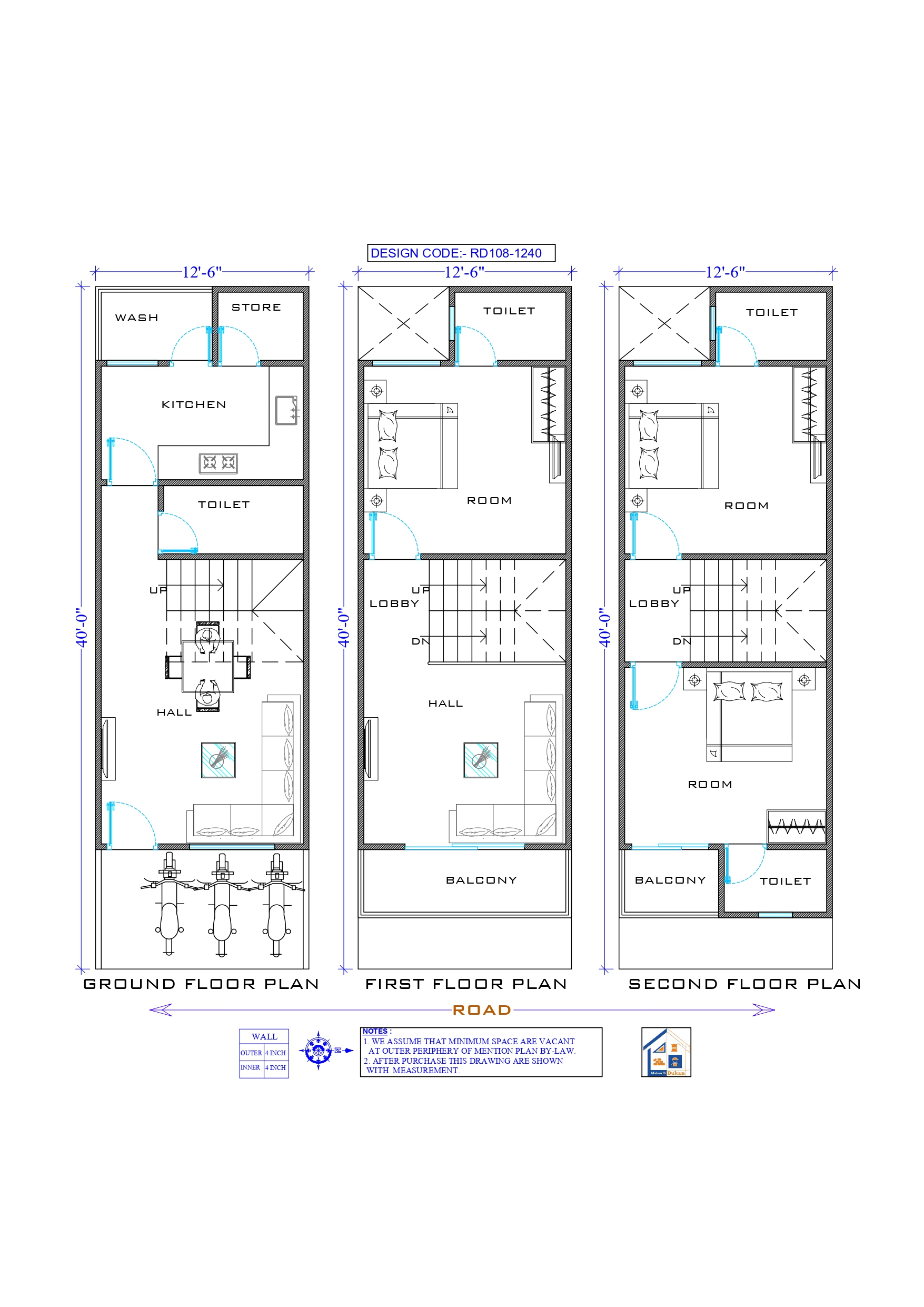 GROUND+2 II 12.5X40 II LUXURY HOUSE-108