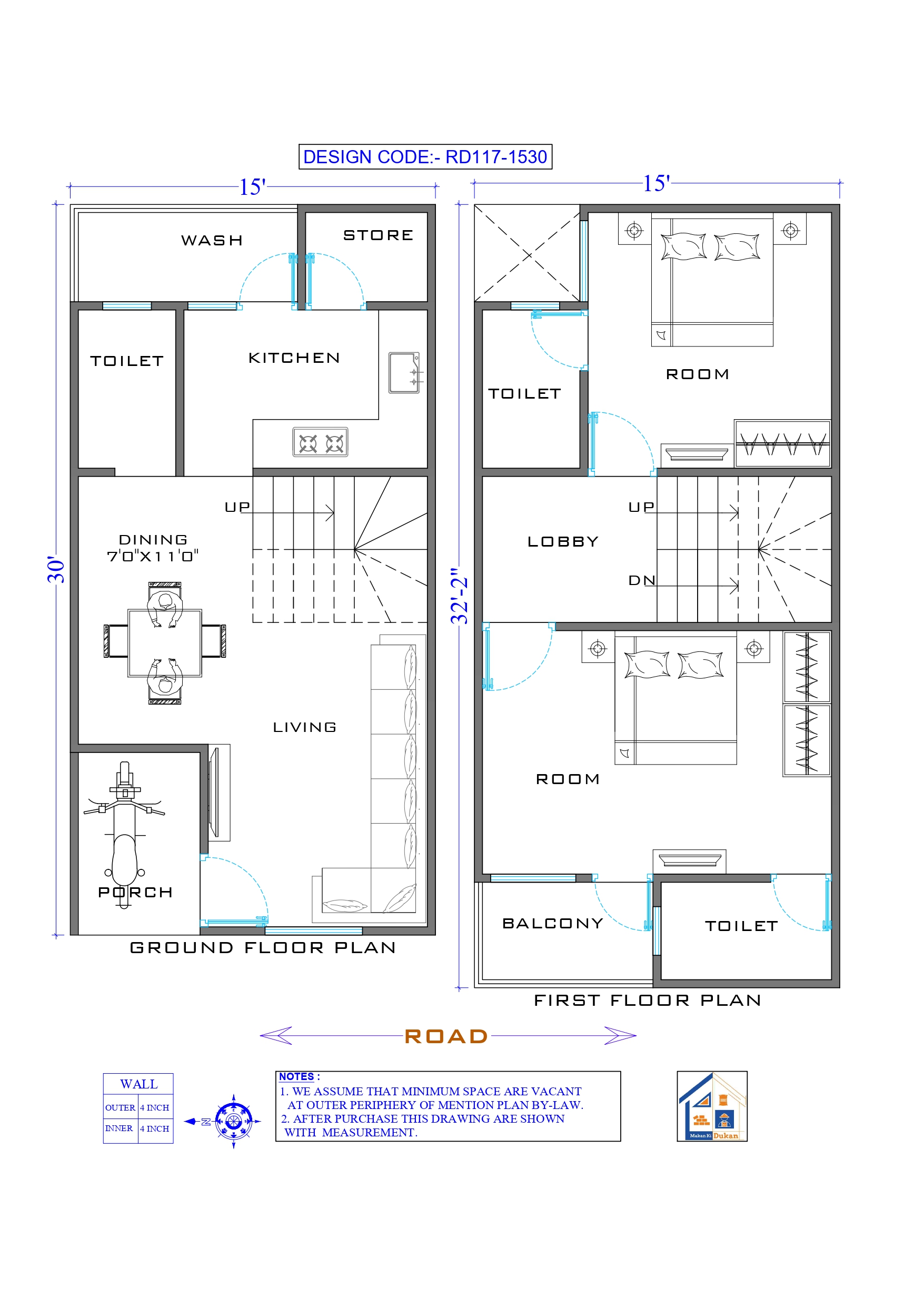 GROUND & FIRST FLOOR II 15X30 II LUXURY HOUSE-117