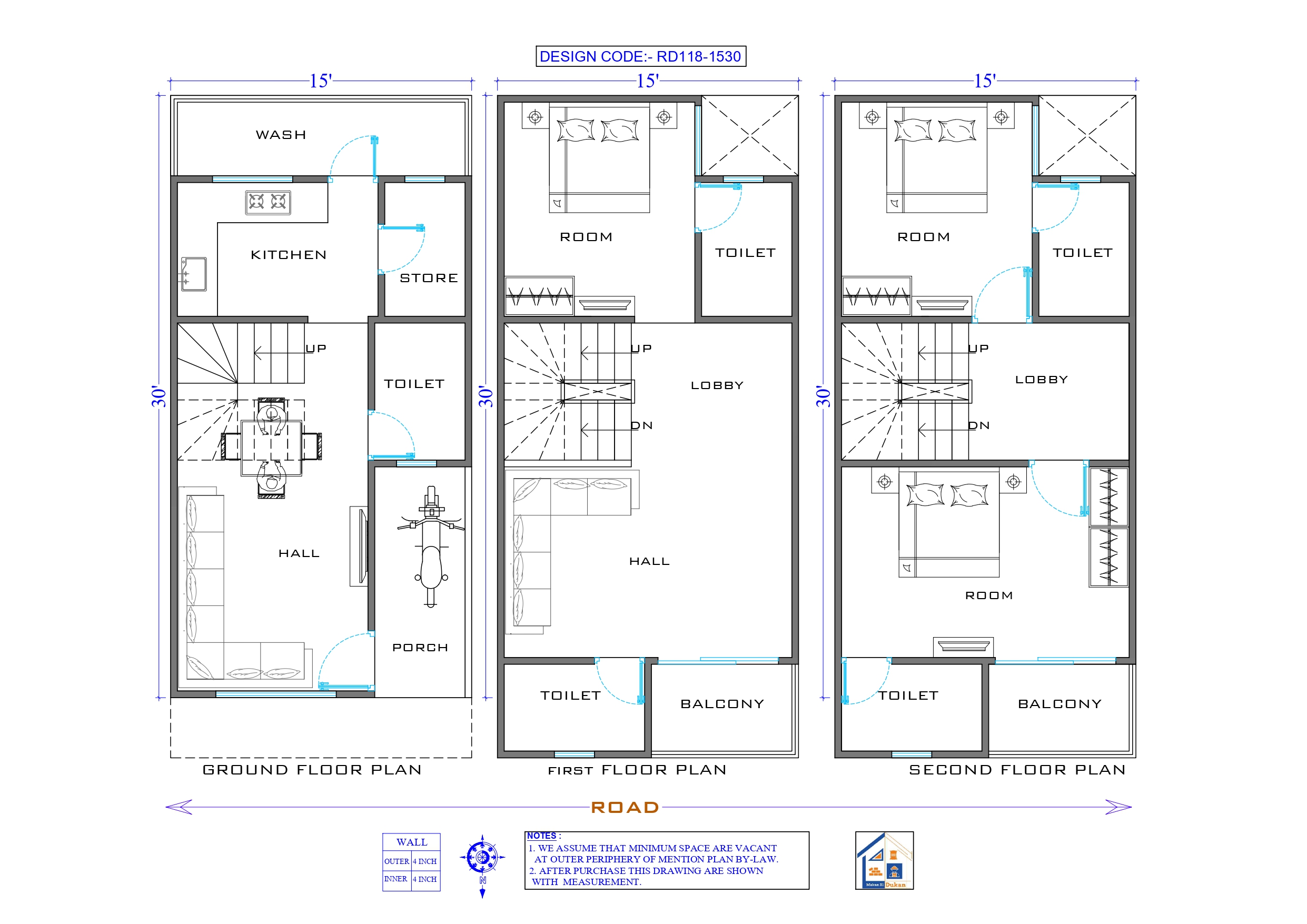 GROUND+2 II 15X30 II LUXURY HOUSE-118
