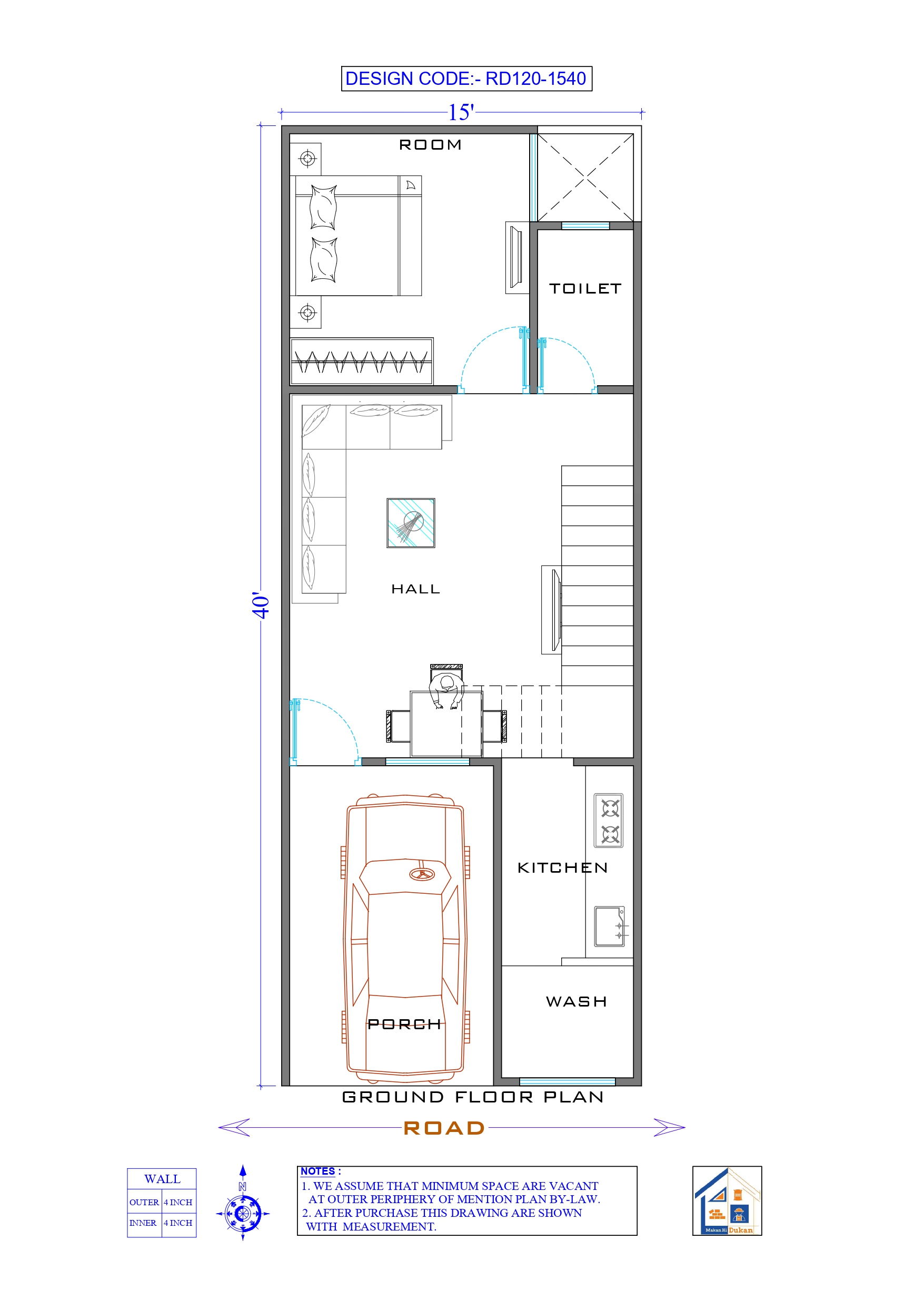 GROUND FLOOR II 15X40 II LUXURY HOUSE-120