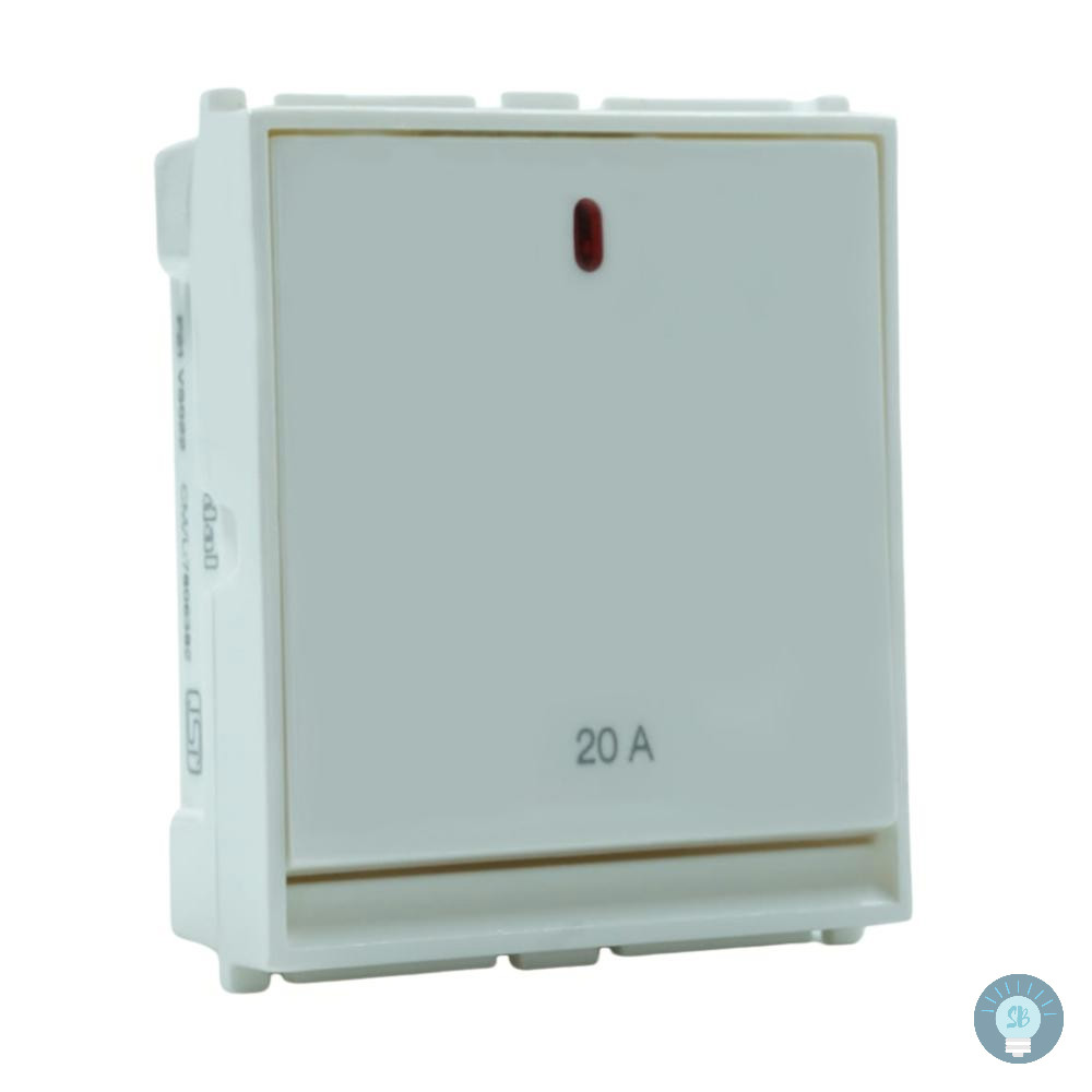 GOLDMEDAL AERO 20AMP SWITCHES 240V-(2 MODULE) 1 WAY SWITCH WITH INDICATOR