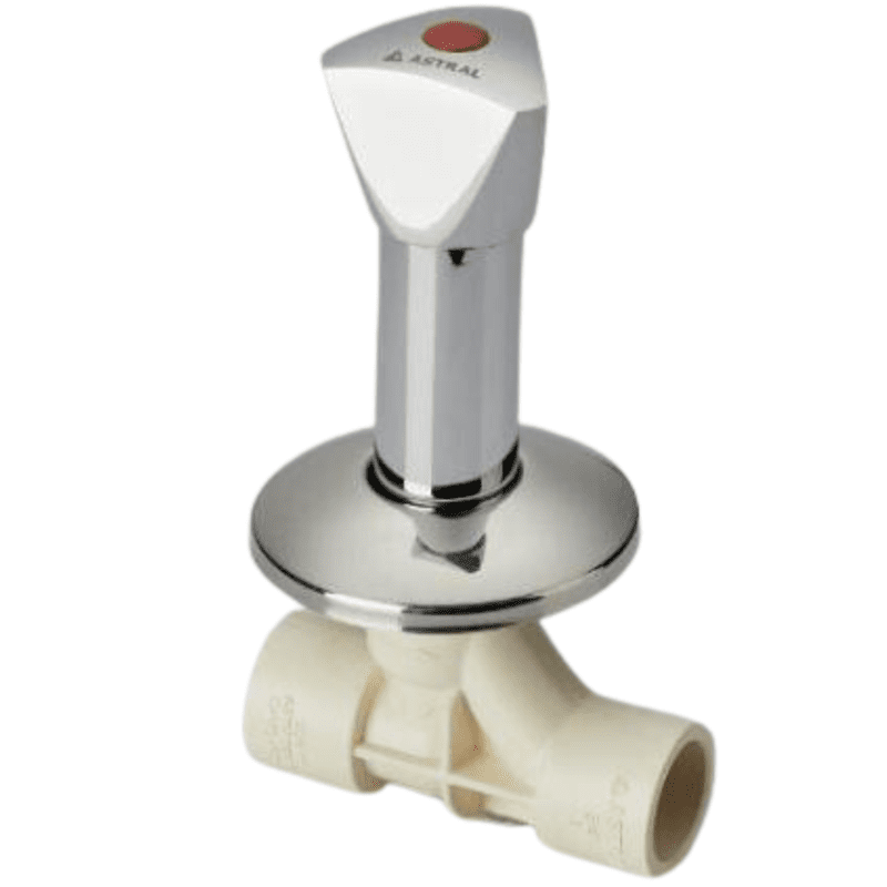 ASTRAL PIPE CONCEALED VALVE SWEPT TYPE  CHROME PLATED  TRIANGLE LONG CPVC PIPES FITTING